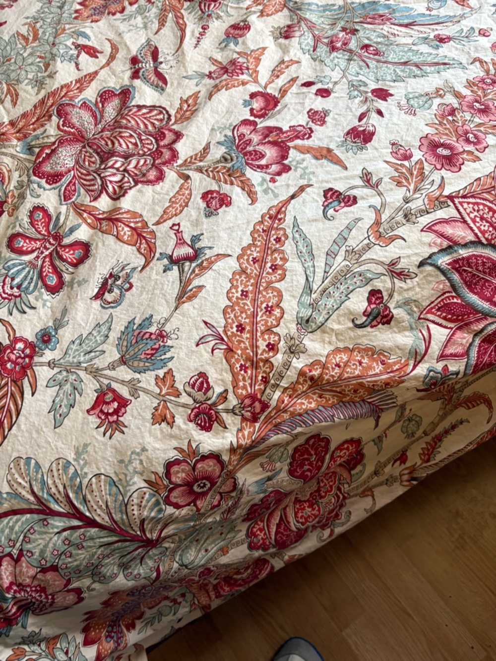 POTTERY BARN PALAMPORE Lolita/Deidre Queen Full Duvet Cover Butterflies - Picture 3 of 11